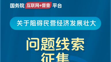 24P乱肏视频国务院“互联网+督查”平台公开征集阻碍民营经济发展壮大问题线索